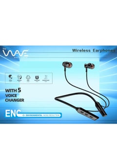 Wave NECKBAND BLUETOOTH EARPHONE WITH 5 VOICE CHANGER NOISE CANCELLATION WV-NB10  - Image 3