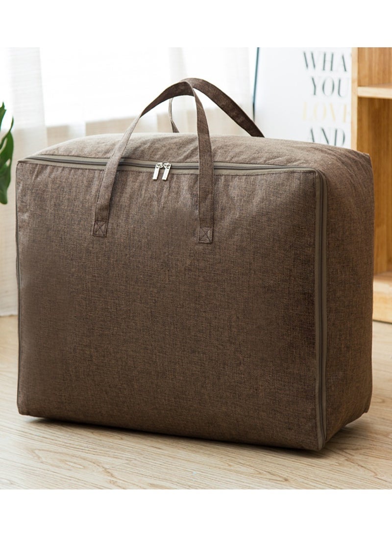 2pcs Fabric Soft Foldable Large Capacity Quilt Storage Bags Dust-proof Zipper Durable Blanket Clothes Coset Organizer Bin Waterproof Moving Packing Bag - Image 2