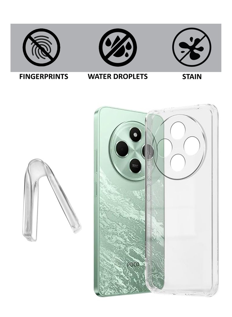 Poco C75 - Soft Flexible Transparent Silicone Protective Back Case Cover-Transparent - Image 3