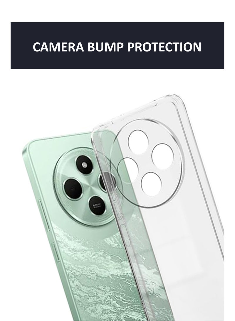Poco C75 - Soft Flexible Transparent Silicone Protective Back Case Cover-Transparent - Image 4