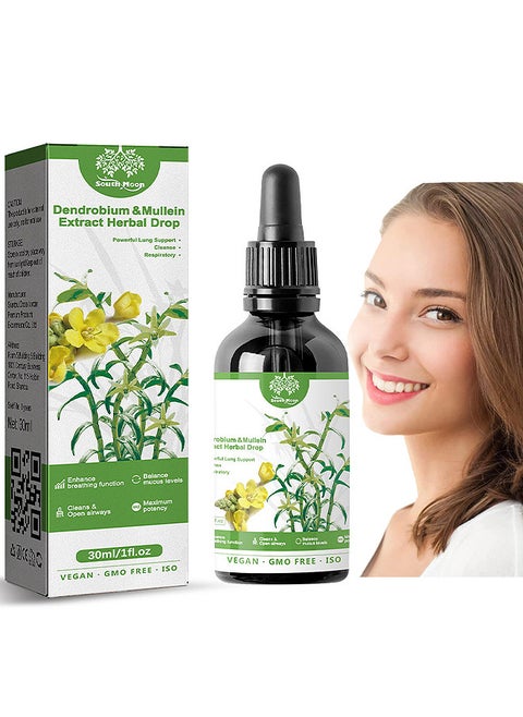 Clear Breath Dendrobium And Mullein Extract - Powerful Lung Support And Clean Breathing, Herbal Lung Health Serum, Root Mullein Extract Herbaceous, Suitable For Daily