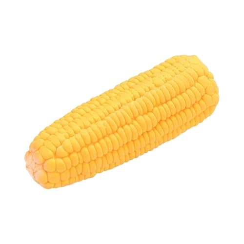 Jinshining Yellow Dog Puppy Latex CornShaped Squeaky BiteResistant Interactive Chew Toy for Aggressive Chewers SmallMediumLarge Dogs - Image 1