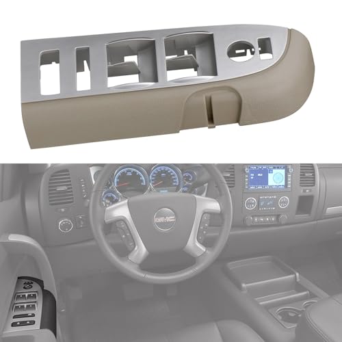 omoZone Window Switch Bezel Cover Front Left Driver Side Door Control Switch Panel Trim Cashmere Compatible with 2010-2014 Chevrolet Chevy Silverado GMC Sierra Replaces 20945129 22968507 - Image 4