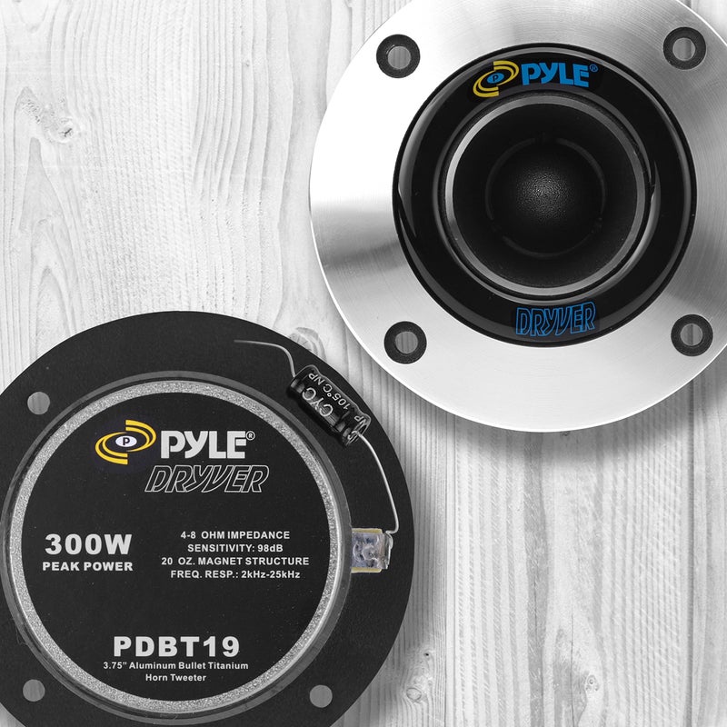 Pyle بيل برو 1 بوصة مكبرات صوت السيارة، 300 واط طاقة، نطاق تردد 2kHz-25kHz، مقاومة 4-8 أوم، ملف صوتي كابتون، بوق ألمنيوم، مكثف مايلار، هيكل قوي، تركيب سهل - Image 4