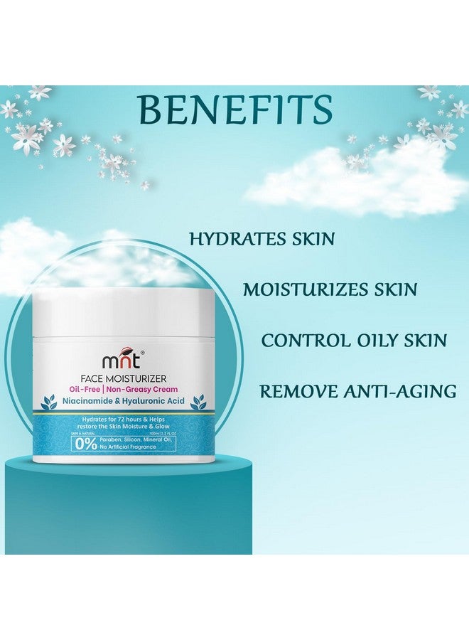 Niacinamide & Hyaluronic Acid Face Moisturizer Cream For Plumping And Hydrating Skin | Anti-Aging Face Moisturizer For Dry Skin | Non-Greasy & Oil Free Cream | 100 G