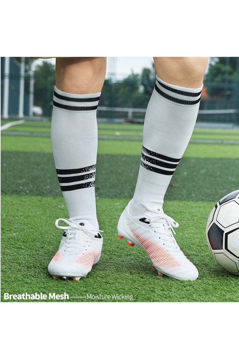 جناح السماء جوارب كرة قدم، جوارب رياضية طويلة حتى الركبة، جوارب رياضية ضاغطة للساق، جوارب رياضية سميكة للتدفئة - أبيض - زوج واحد - Image 4