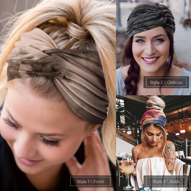 DRESHOW 4 Pack Turban Headbands for Women Wide Vintage Head Wraps Knotted Cute Hair Band Accessories - Image 2