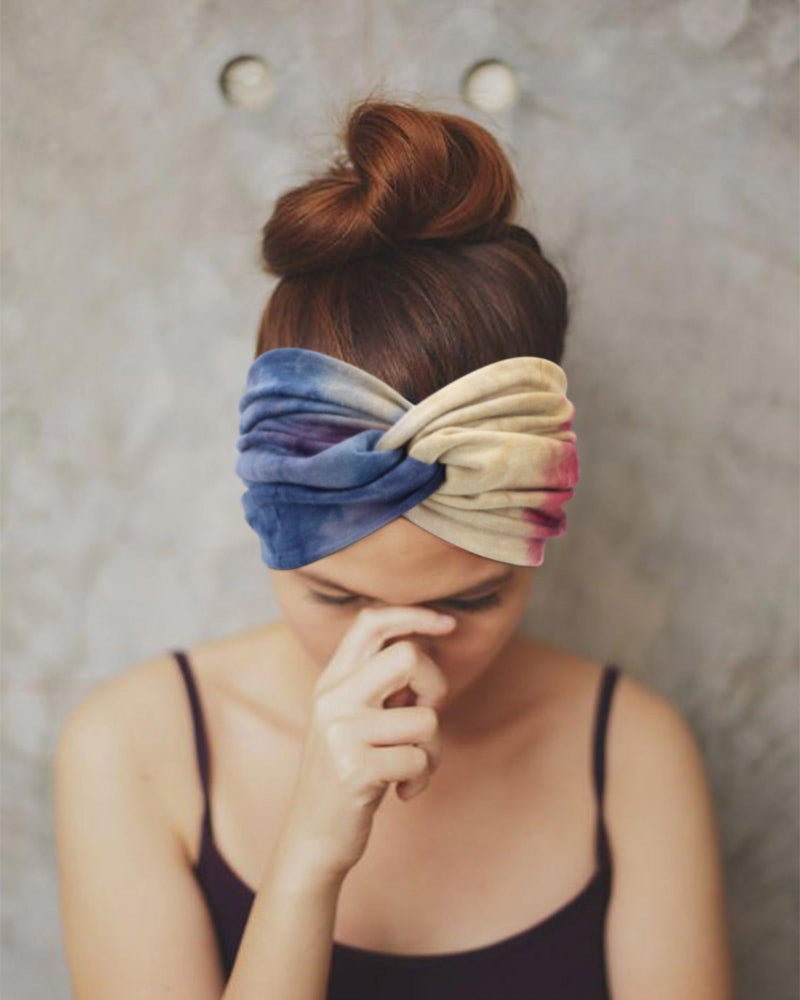 DRESHOW 4 Pack Turban Headbands for Women Wide Vintage Head Wraps Knotted Cute Hair Band Accessories - Image 5