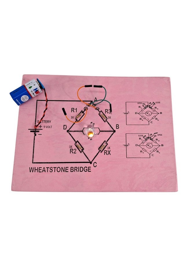 StepsToDo Handmade Wheatstone Bridge Project on Cardboard with Complete Circuit - Ready to Use for Science Assignments, Exhibitions, and Teaching Aid - Image 5