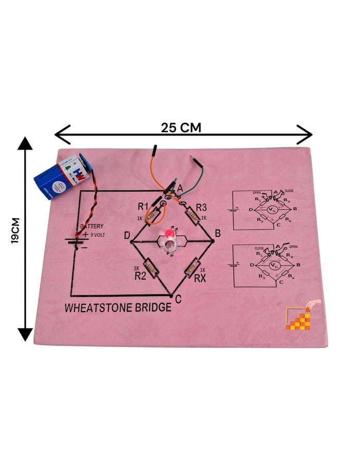 StepsToDo Handmade Wheatstone Bridge Project on Cardboard with Complete Circuit - Ready to Use for Science Assignments, Exhibitions, and Teaching Aid - Image 2