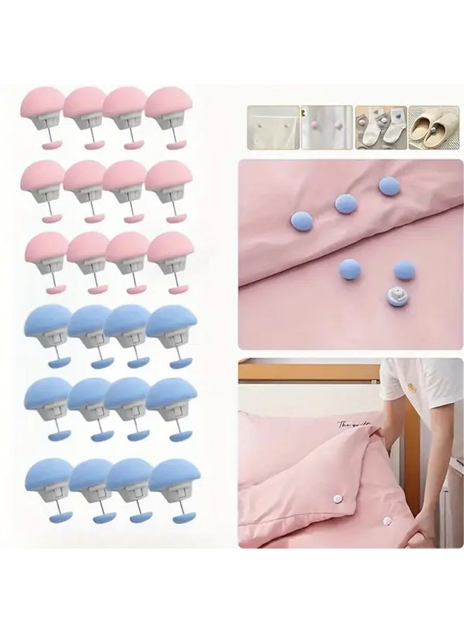 12 Blue Bed Sheet And Quilt Clips Reusable Polypropylene Fasteners For Secure Bedding - Image 1