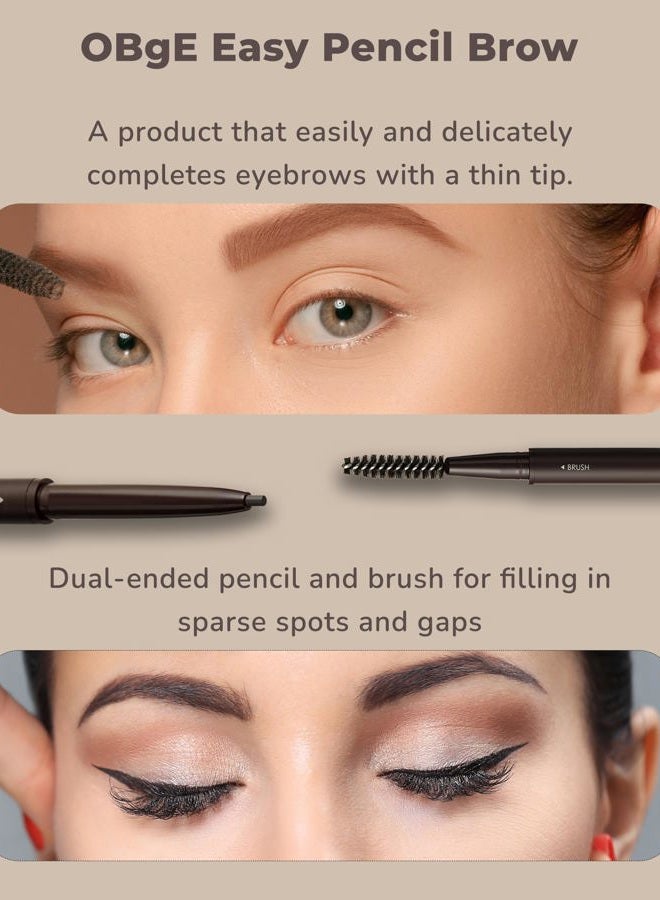 OBgE Easy Pencil Brow (Dark Brown, 0.003oz) - Ultra Fine Eyebrow Pencil with Brush for Precise and Effortless Brow Shaping. Long Lasting Natural Color. - Image 2