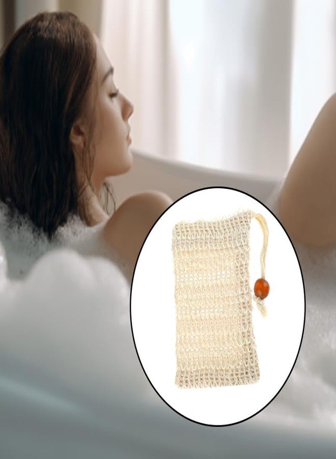 dangjuacua 9 Pack Cotton Linen Soap Pouch (5.51"x3.54" - Natural Sisal Exfoliating Soap Saver Bags with Drawstring, Plastic-Free Mesh Nets for Bath & Shower, Foaming & Drying - Image 3