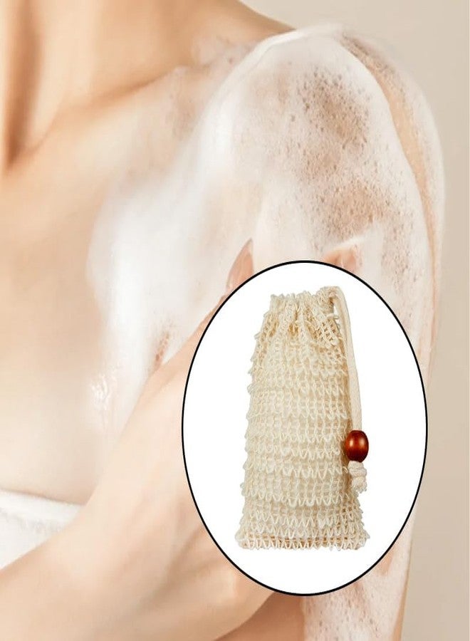 dangjuacua 9 Pack Cotton Linen Soap Pouch (5.51"x3.54" - Natural Sisal Exfoliating Soap Saver Bags with Drawstring, Plastic-Free Mesh Nets for Bath & Shower, Foaming & Drying - Image 4