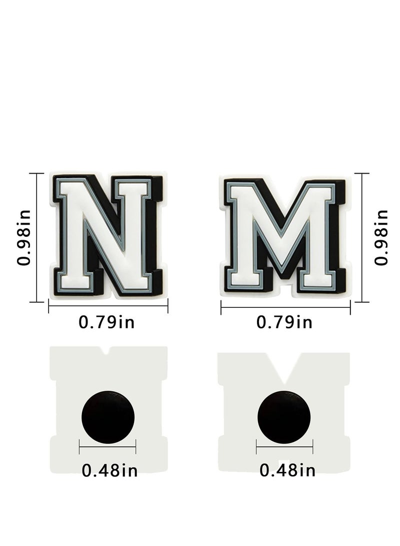 Shoe Decoration Charms Shoe Charms for Croc 74 Pcs Letters Numbers Shoe Double A-Z Letters & 0-9# Numbers for Bracelets Decoration for Boys and girls Teens Party Favor Birthday Gifts