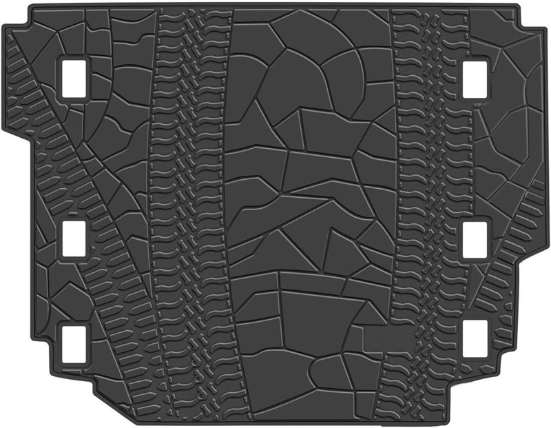SAN AUTO Cargo Liners Custom Fit for Jeep Wrangler Sahara Rubicon JL 2018 2019 2020 2021 2022 2023 2024 All Weather Rubber Trunk Mats Unlimited 4x4 Door Without Subwoofer Heavy Duty - Not Fit 4XE - Image 1