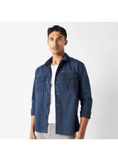 Ecko Unltd. Ecko Unltd Solid Utility Shirt with Pockets and Long Sleeves  - Image 1