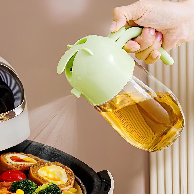 Baskety Oil Sprayer for Cooking 2 in 1 580Ml Oil Dispenser for Kitchen Spray Glass Olive Oil Sprayer Oil Dispenser Bottle Spray and Pour Glass Oil Sprayer for Salad Making Baking BBQ Green - Image 5