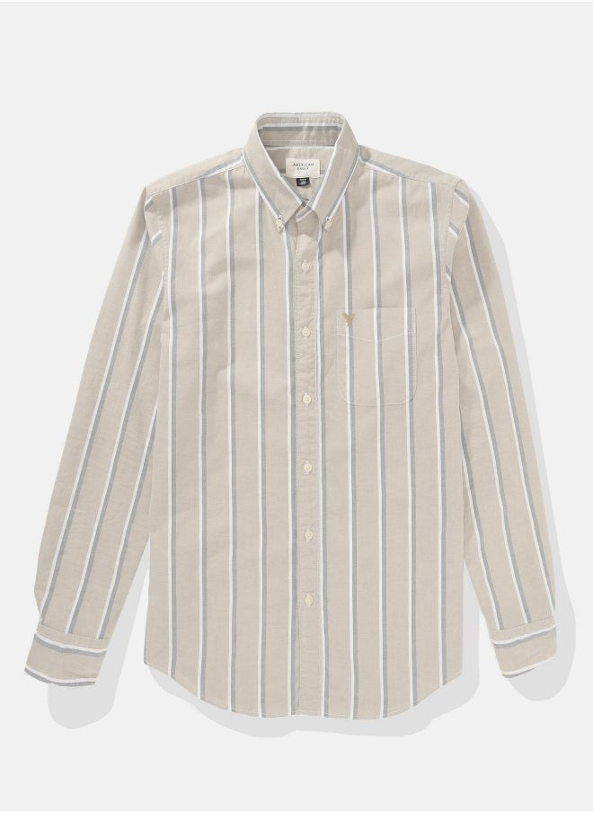 American Eagle - AE Striped Slim Fit Oxford Button-Up Shirt - Image 1