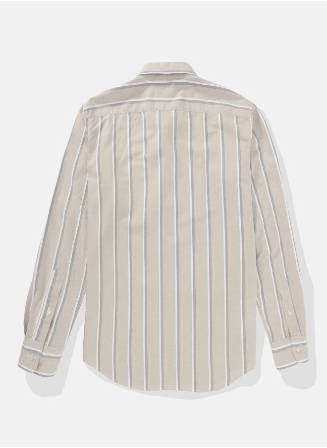 American Eagle - AE Striped Slim Fit Oxford Button-Up Shirt - Image 1