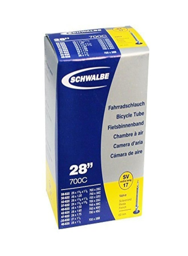 Schwalbe SV17 Presta Extra Long Valve 700C Inner Tube - Black, 28 Inch