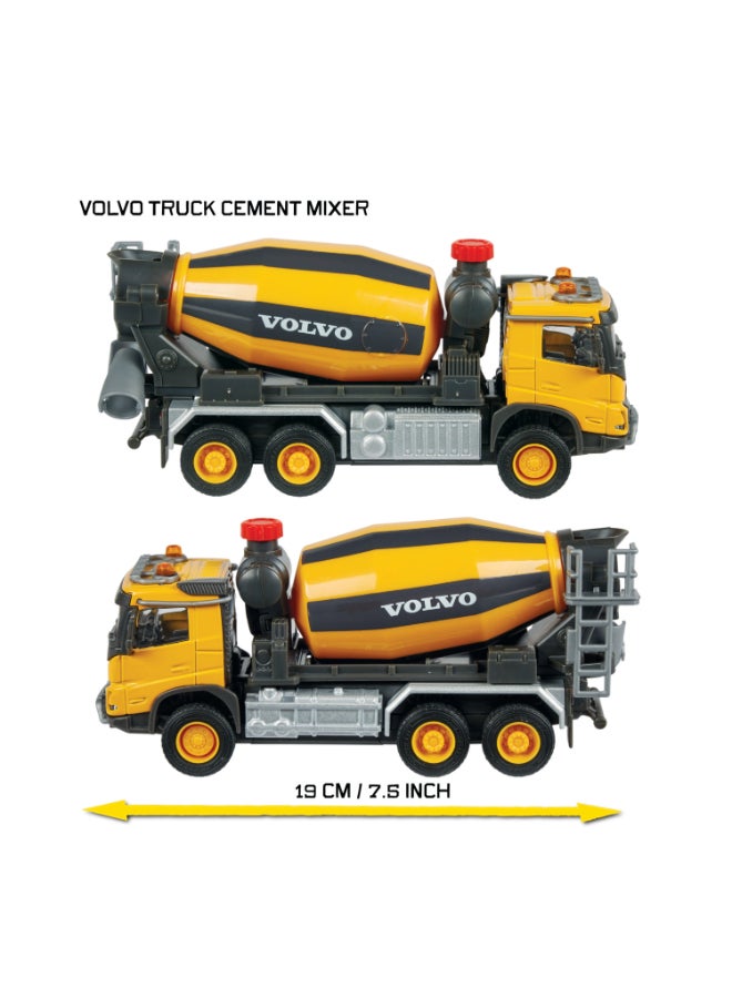 Majorette Volvo FMX Truck Cement Mixer, 19 cm Officially Licensed Volvo Construction Vehicle, Grand Series Diecast Toy with Metal Cab, Freewheel and Functional Mixer Features, Ages 3+ - Image 4