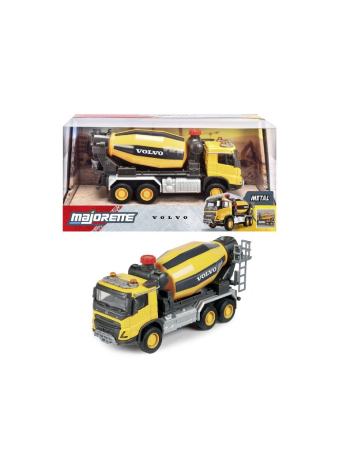 Majorette Volvo FMX Truck Cement Mixer, 19 cm Officially Licensed Volvo Construction Vehicle, Grand Series Diecast Toy with Metal Cab, Freewheel and Functional Mixer Features, Ages 3+ - Image 1