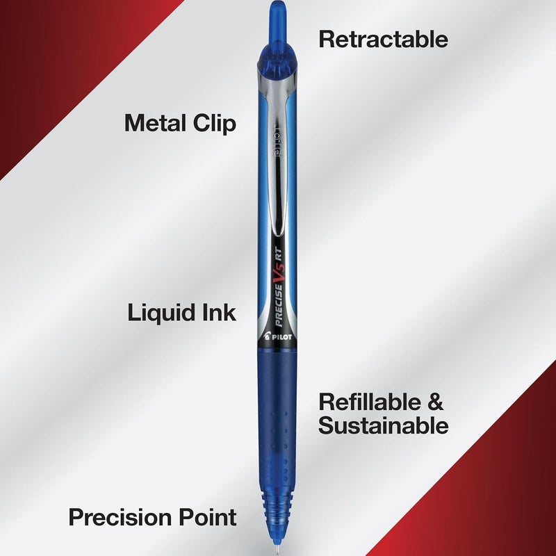 Pilot Precise V5 RT Refillable & Retractable Rolling Ball Pens, Extra Fine Point Pens, 0.5 mm, Assorted, Pack of 12 - Ideal for School, Journaling & Office Writing - Image 5