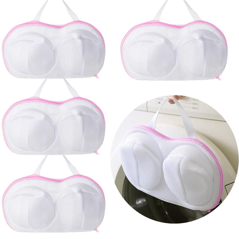 4 Pack Large Bra Washer Laundry Bags for Washing Machine Lingerie Bag for Washing Delicates Underwear Brassiere Bra Washer Protector for Laundry LargePink 4 pack