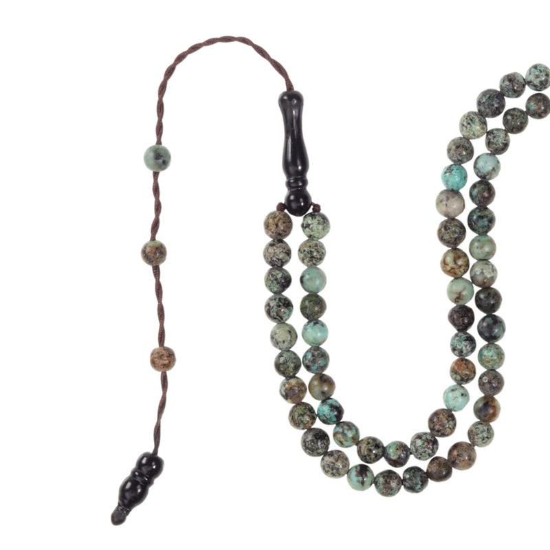 AzanClk Tasbih Premium Muslim Prayer Beads Made with Natural Stone Beads for Daily Misbaha and Meditation (4mm (99 Beads), African Turquoise, Sky Blue) - Image 5