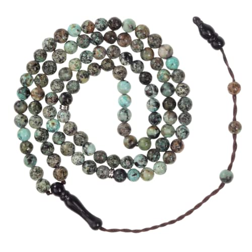 AzanClk Tasbih Premium Muslim Prayer Beads Made with Natural Stone Beads for Daily Misbaha and Meditation (4mm (99 Beads), African Turquoise, Sky Blue) - Image 2