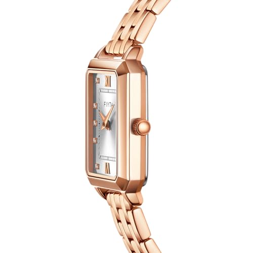 FIYTA Women's Bracelet Watch, Stainless Steel, Synthetic Sapphire Crystal, Classic Rectangle Case, 2-Hand, 30M Water Resistance, 21MM Quartz - Image 2