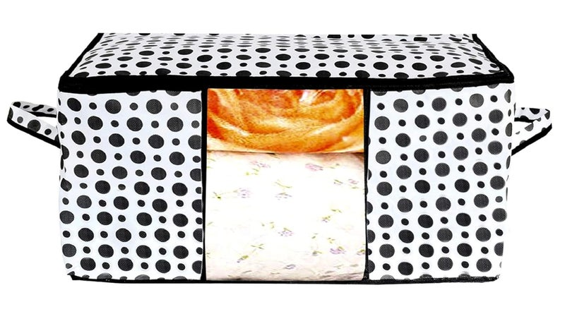 Kuber Industries Underbed Storage BagBlanket CoverWardrobe Organizer For clothesComforter Cover Black White - Image 5