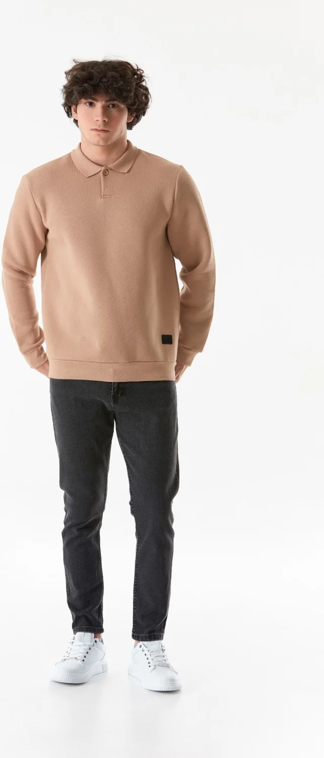 فولامودا Basic Polo Collar Buttoned Sweatshirt