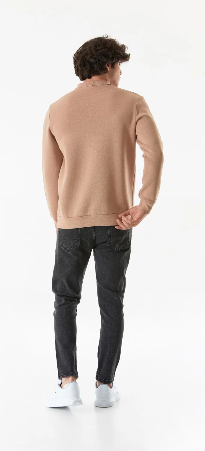 فولامودا Basic Polo Collar Buttoned Sweatshirt
