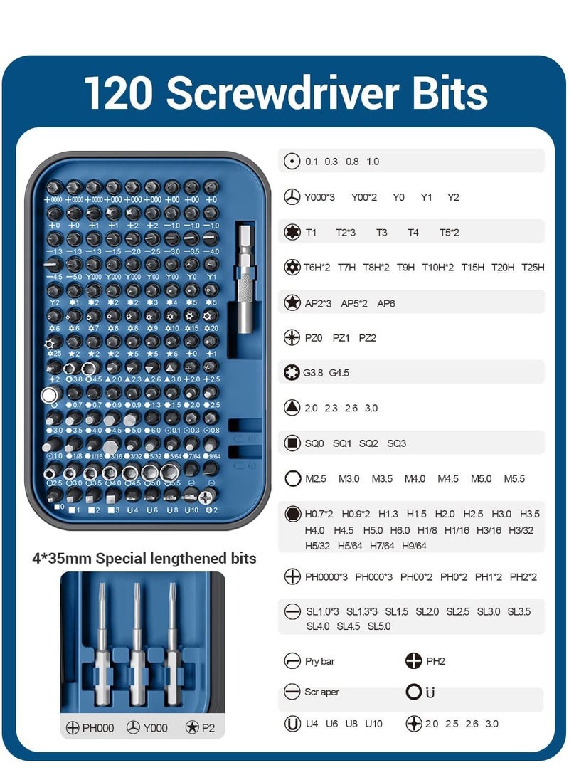 King'sdun - 130-in-1 Precision Screwdriver Set - Professional Laptop and Computer Repair Tool Kit with Magnetic Screwdrivers and 120 Bits for PC, Xbox, Phone, Switch, and RC Car DIY - Image 1