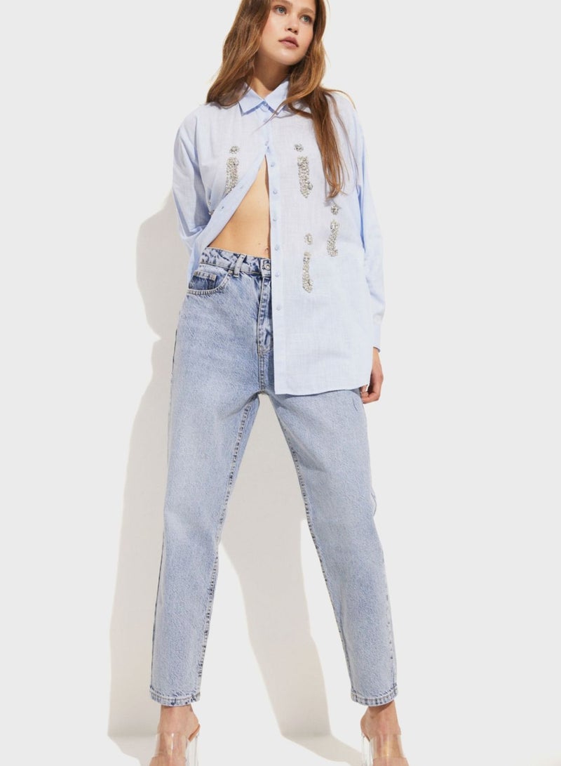 JUNE Embellished Button Down Shirt STD - Image 4