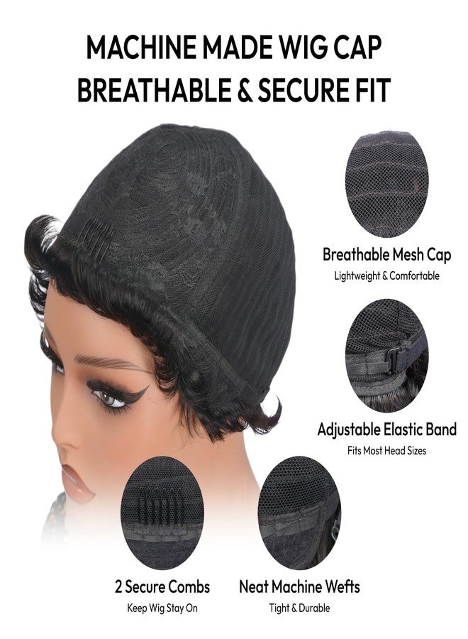 Asteria Pixie Cut Wig Human Hair Short Curly Pixie Wigs For Black Women Ready To Wear Glueless Short Pixie Cut Wigs Human Hair With Bangs 6 Inch - Image 4