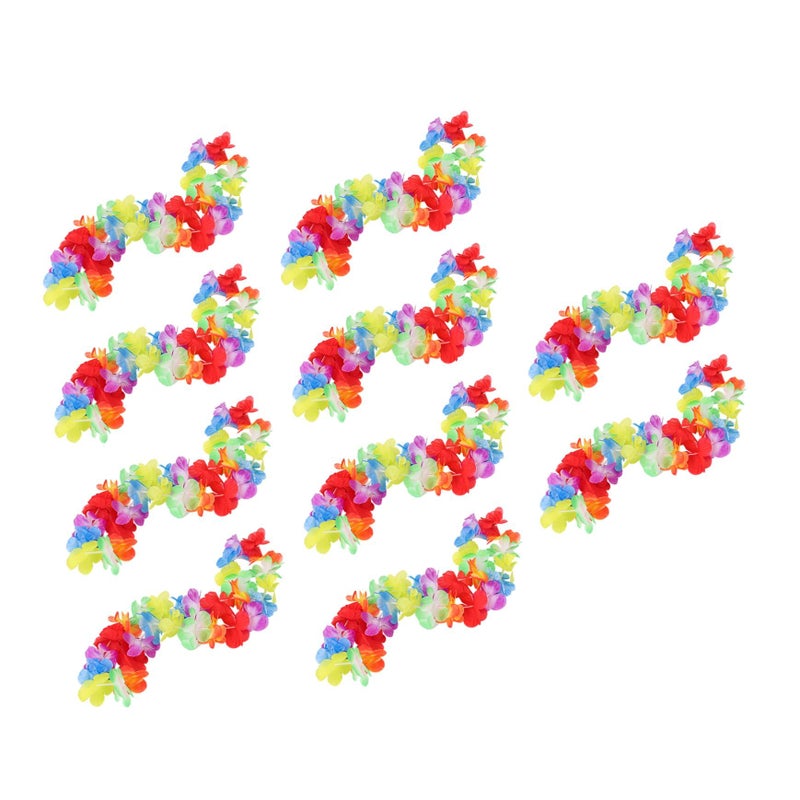 Hawaiian Floral Garland Lei Necklace Set For Beach Wedding Party Decorations - Image 2