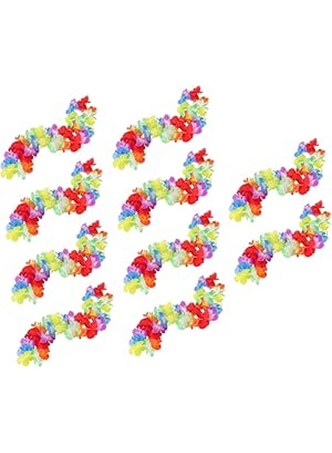 Hawaiian Floral Garland Lei Necklace Set For Beach Wedding Party Decorations - Image 1