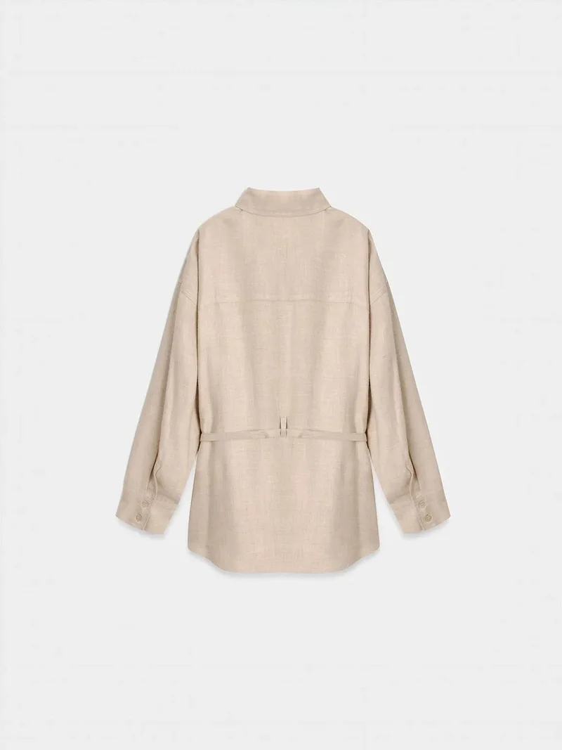 ديلفين DILVIN Long Belted Woven Shirt