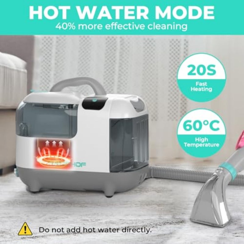 1200 W StainZapper Vapo 3-in-1 Carpet Cleaner, Cold Water, Hot Water and Steam Upholstery Cleaner Machine, Handheld Spot Washer, Deep Cleaning for Pet Stains, Couch, Rug, Car Seats - Image 4