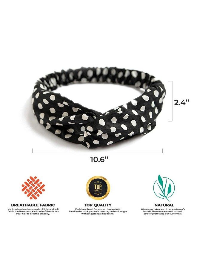 FAVELA Headbands For Women Criss Cross Turban Korean Knotted Boho Stretchy Headwrap/Scarf/Headwrap/Bandana For Girls Vintage Fashion Leisure Hair Accessories (Set Of 6) - Image 3