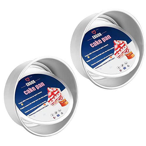EXGOX 2 Pack 7-Inch Non-Stick Deep Aluminum Round Cake Pan With Removable Bottom For Wedding/Birthday/Christmas Cake Baking Round Cake Tin Set With Loose Base - Image 1