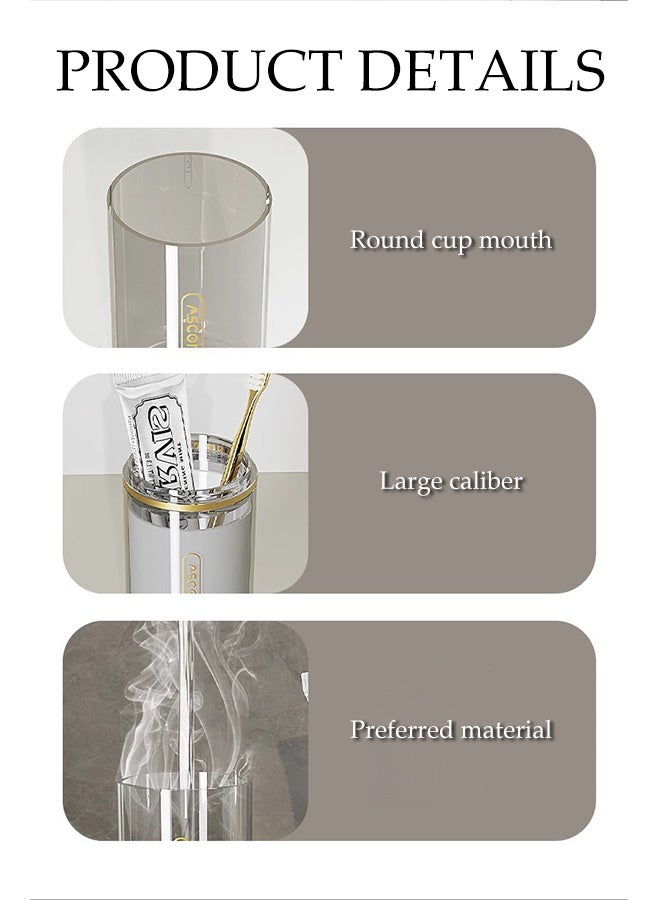 DUNISO حافظة فرشاة الأسنان للسفر، غطاء فرشاة أسنان مضاد للغبار 2 في 1 وكوب شطف، حافظة فرشاة أسنان بسعة كبيرة مع غطاء، حاوية تخزين محمولة للسفر، الأعمال، التخييم، الحمام، المدرسة أو الاستخدامات اليومية - Image 3