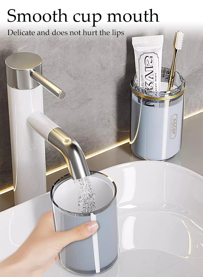 DUNISO حافظة فرشاة الأسنان للسفر، غطاء فرشاة أسنان مضاد للغبار 2 في 1 وكوب شطف، حافظة فرشاة أسنان بسعة كبيرة مع غطاء، حاوية تخزين محمولة للسفر، الأعمال، التخييم، الحمام، المدرسة أو الاستخدامات اليومية - Image 5