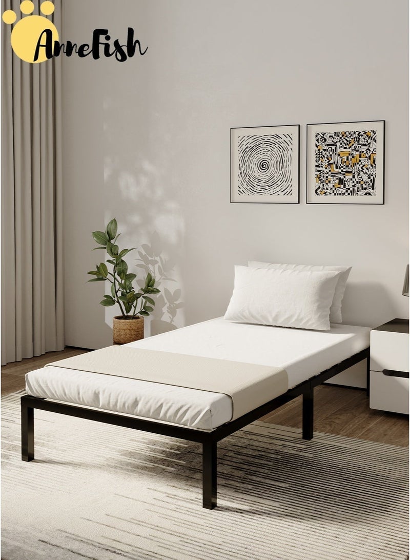 آن فش إطار سرير فردي 190*90 إطار سرير منصة معدني بارتفاع 30 سم مع دعم شرائح فولاذية شديدة التحمل سهل التجميع لا يتطلب مرتبة زنبركية للبالغين وغرف النوم - Image 2
