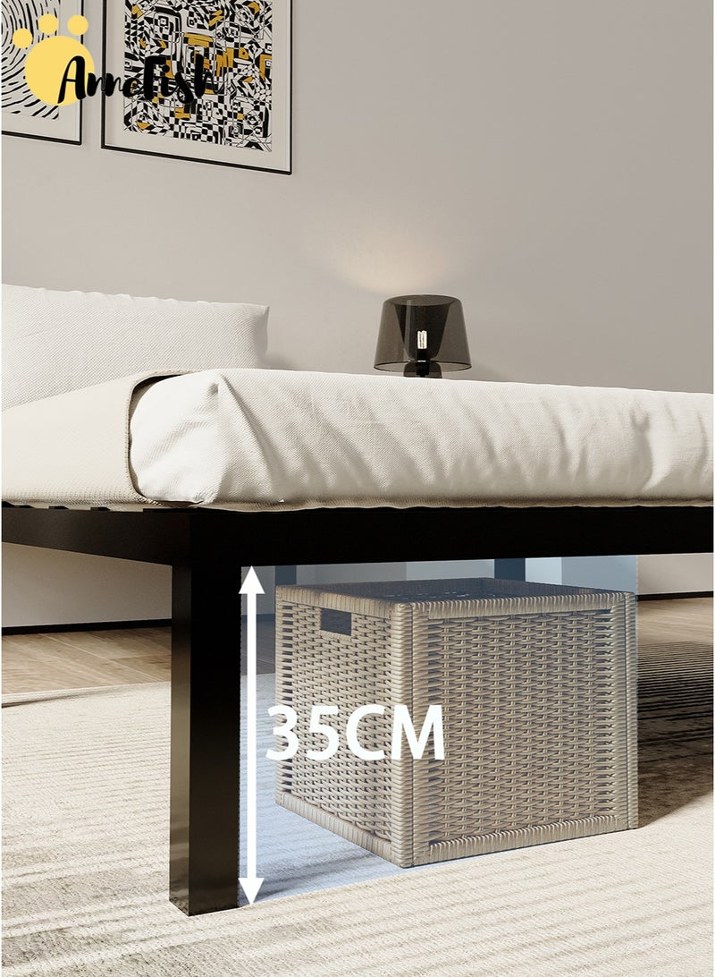 آن فش إطار سرير فردي 190*90 إطار سرير منصة معدني بارتفاع 30 سم مع دعم شرائح فولاذية شديدة التحمل سهل التجميع لا يتطلب مرتبة زنبركية للبالغين وغرف النوم - Image 5