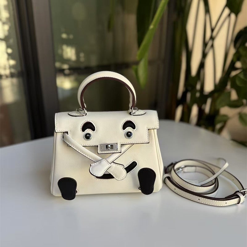 Bag Women'S 2025 Niche Design Colorblock Kelly Toe Layer Cowhide Casual Shoulder Crossbody Millennium Doll Bag - Image 4