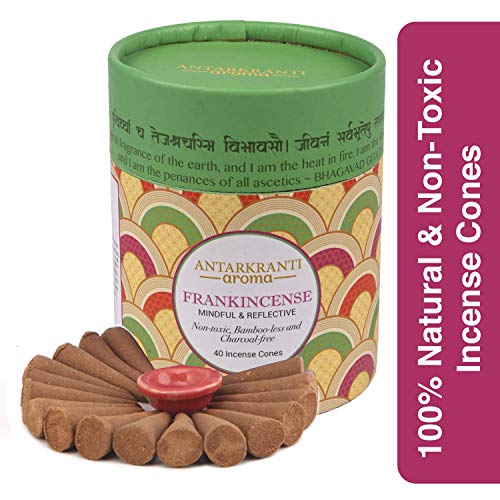 Antarkranti Sacred Life Dry Dhoop Frankincense | Pack of 2 | Contains- 80 Incense Cones | Burning Time 35 Minutes | Low Smoke Dhoop for Pooja | 100% Organic & Charcoal Free | Aromatherapy | Meditation | Yoga - Image 3